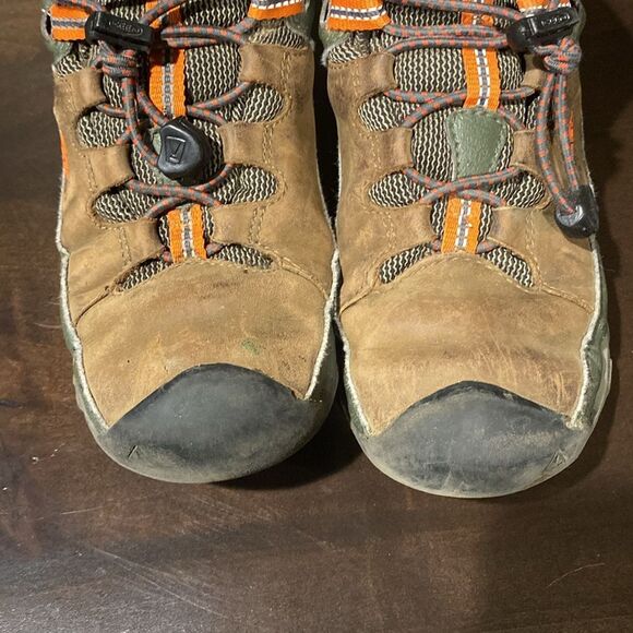 Keen Targhee Mid Waterproof Boot Brown Orange Size 2 Youth - Picture 3 of 11